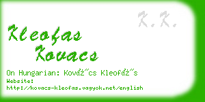kleofas kovacs business card